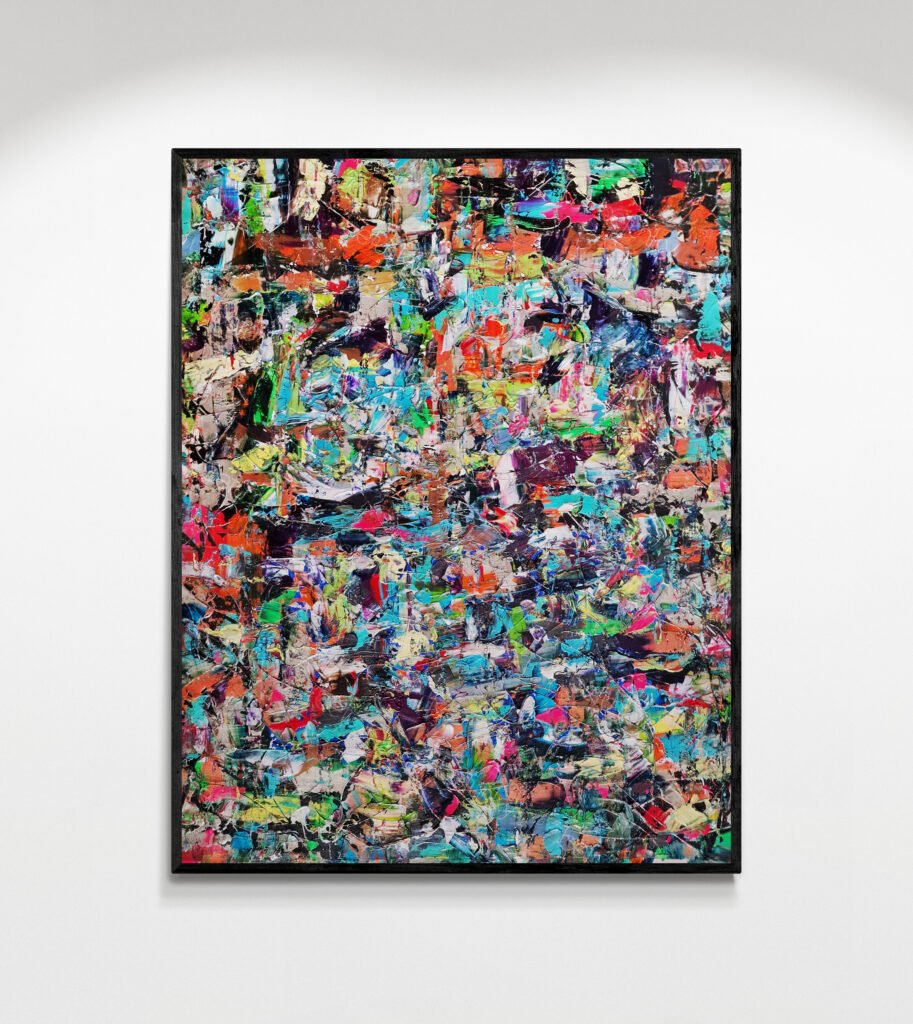 Kaos: One-of-a-Kind Abstract Expressionist Painting with Vibrant Layers & Palette Knife Energy