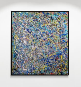Radikal: One-of-a-Kind Pollock-Style Abstract Painting with Multicolor Drips & Metallic Texture