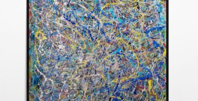 Radikal: One-of-a-Kind Pollock-Style Abstract Painting with Multicolor Drips & Metallic Texture