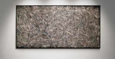 Number 107 – Large-Scale Black Grey & Rose Gold Contemporary Abstract Artwork