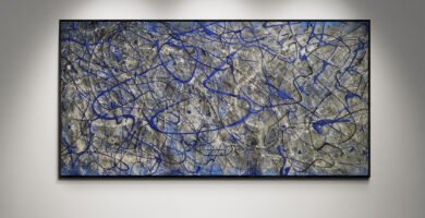 Number 145 – Large-Scale Blue Grey Contemporary Abstract Artwork