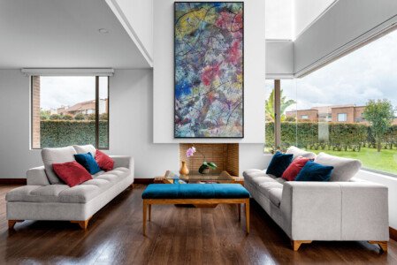 large vertical abstract wall art for living room above fireplace