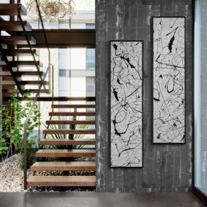 statement abstract wall art for staircase feature wall modern home
